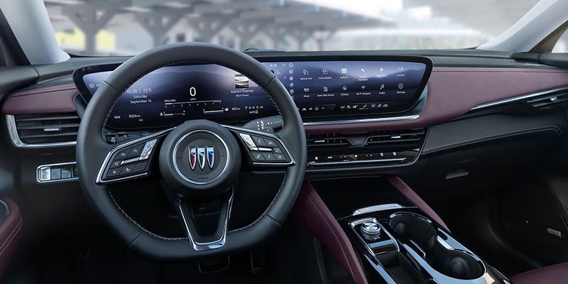 Dashboard and steering view of the Buick Envision showcasing noise-cancellation features